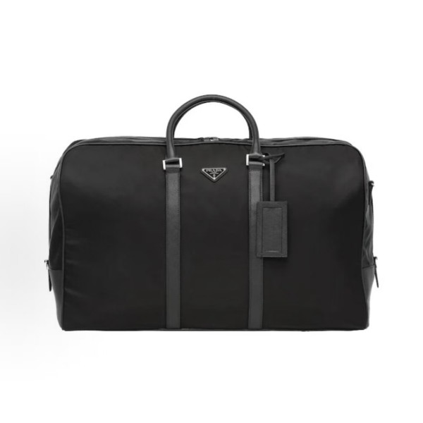 PRADA brand Logo travel bag handbag, unisex couple style, black